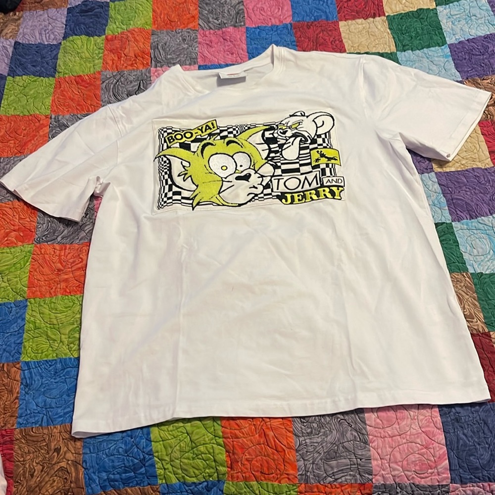 Tom and Jerry White Graphic Tee